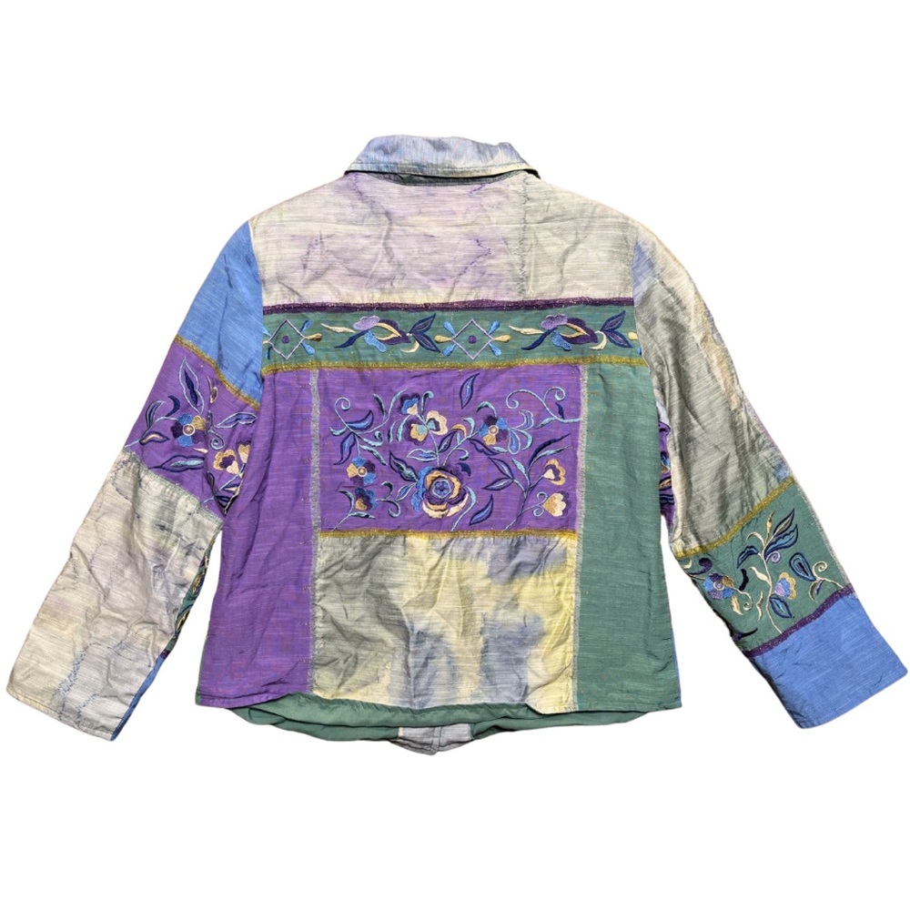 Indigo Moon Vintage Embroidered Patchwork Jacket … - image 3